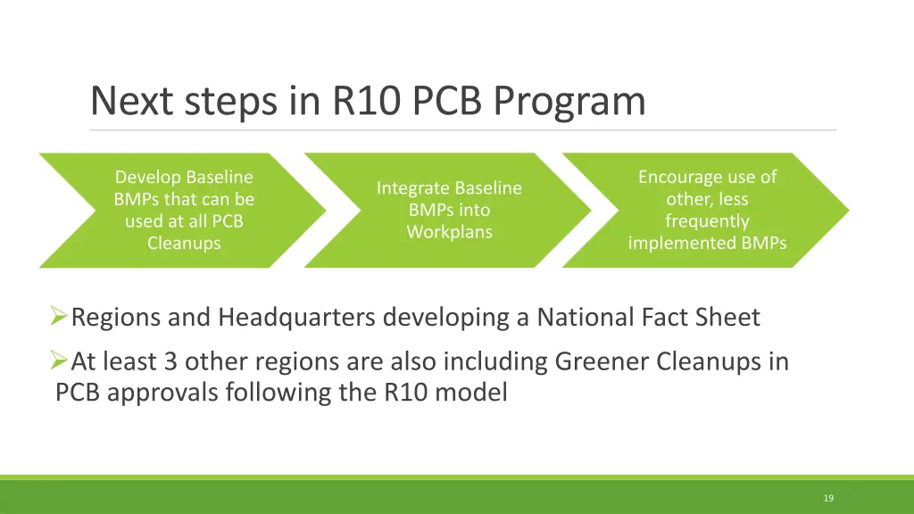 next steps in r10 pcb program