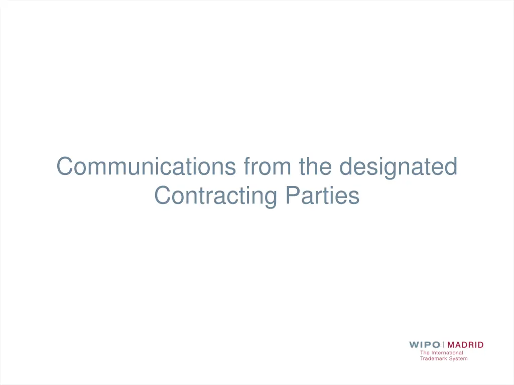 communications from the designated contracting