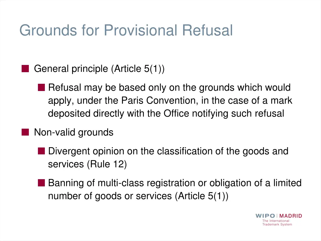 grounds for provisional refusal