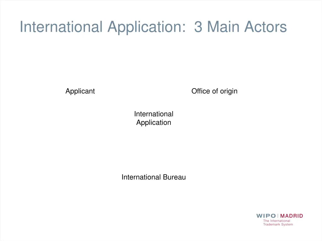 international application 3 main actors