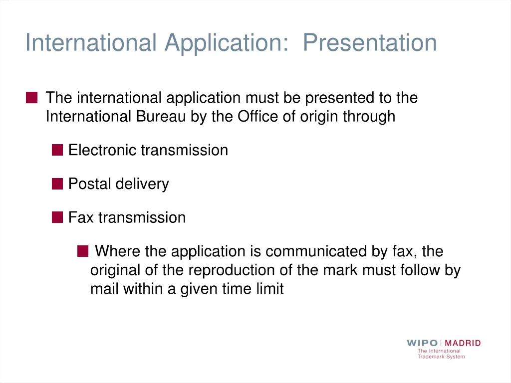 international application presentation