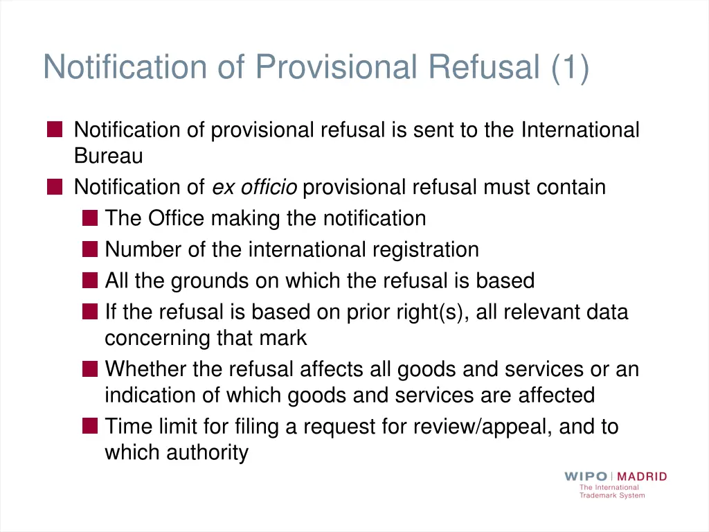 notification of provisional refusal 1