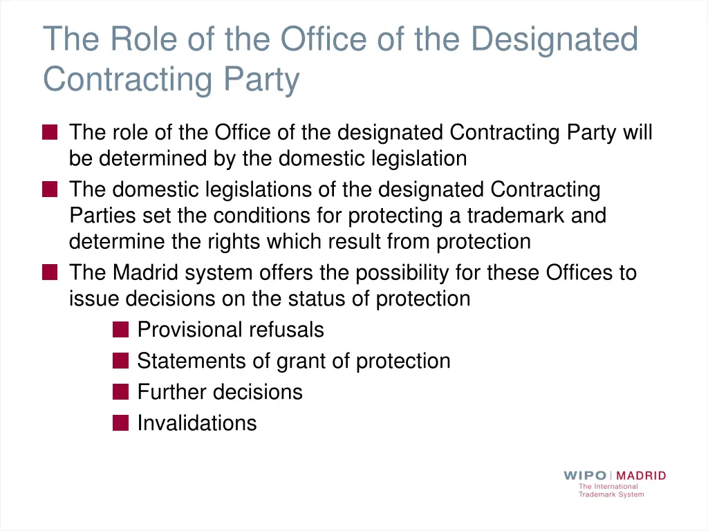 the role of the office of the designated