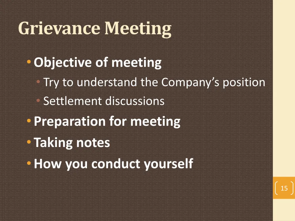 grievance meeting