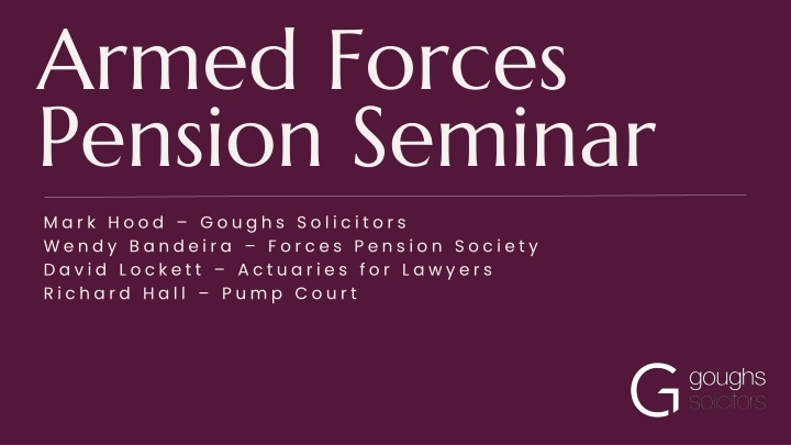 armed forces pension seminar