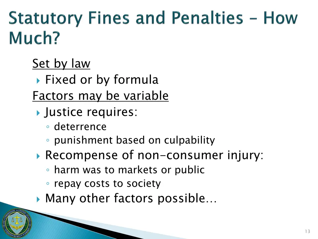 set by law fixed or by formula factors