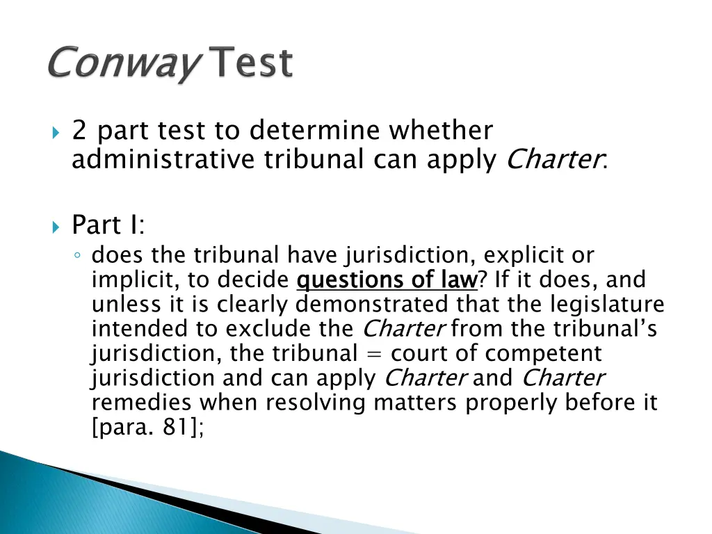 2 part test to determine whether administrative