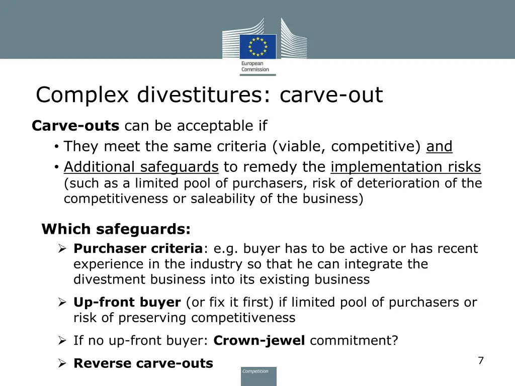 complex divestitures carve out