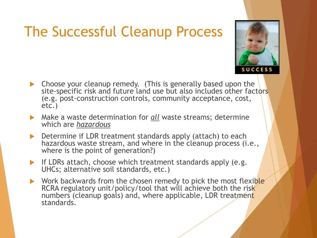 the successful cleanup process