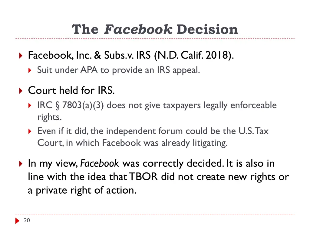 the facebook decision