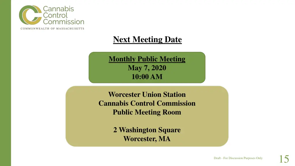 next meeting date