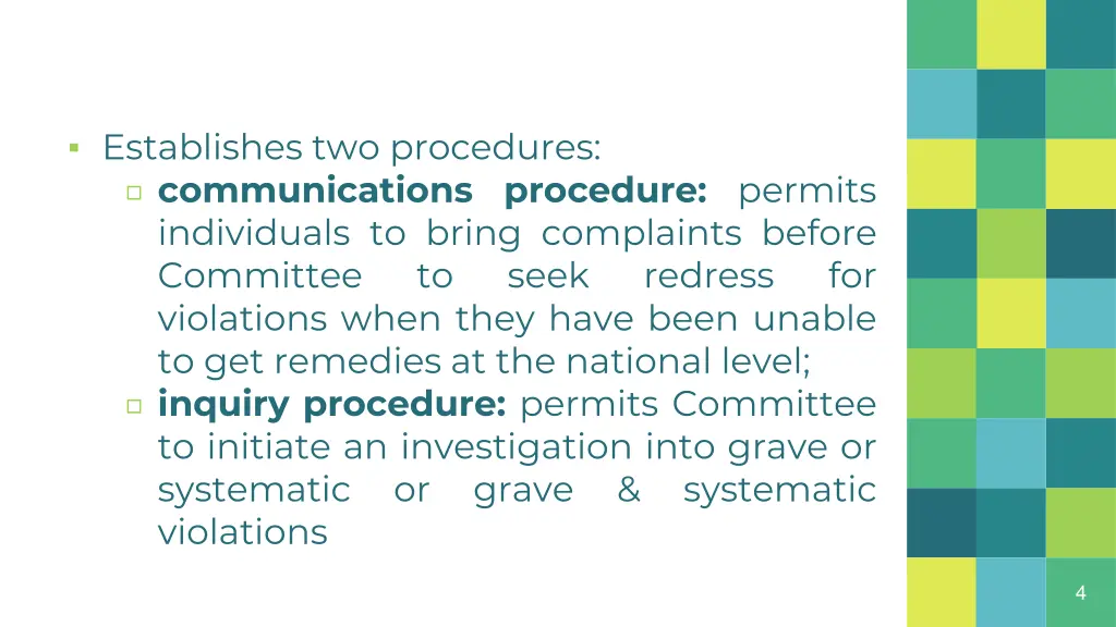 establishes two procedures communications