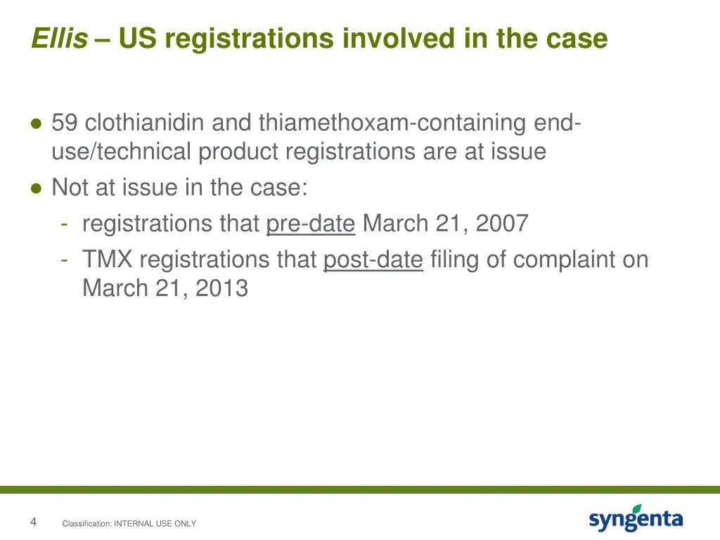 ellis us registrations involved in the case