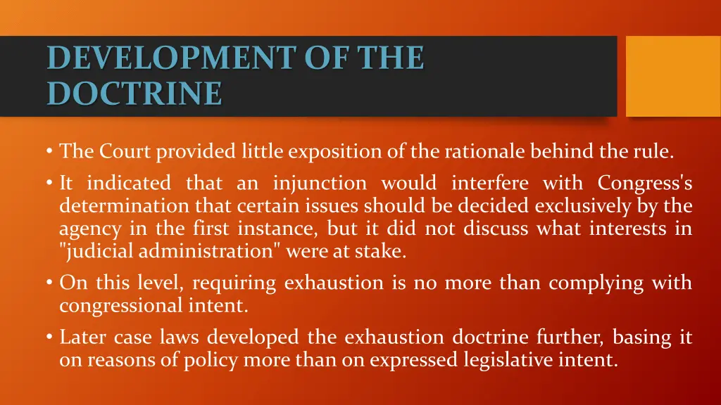 development of the doctrine