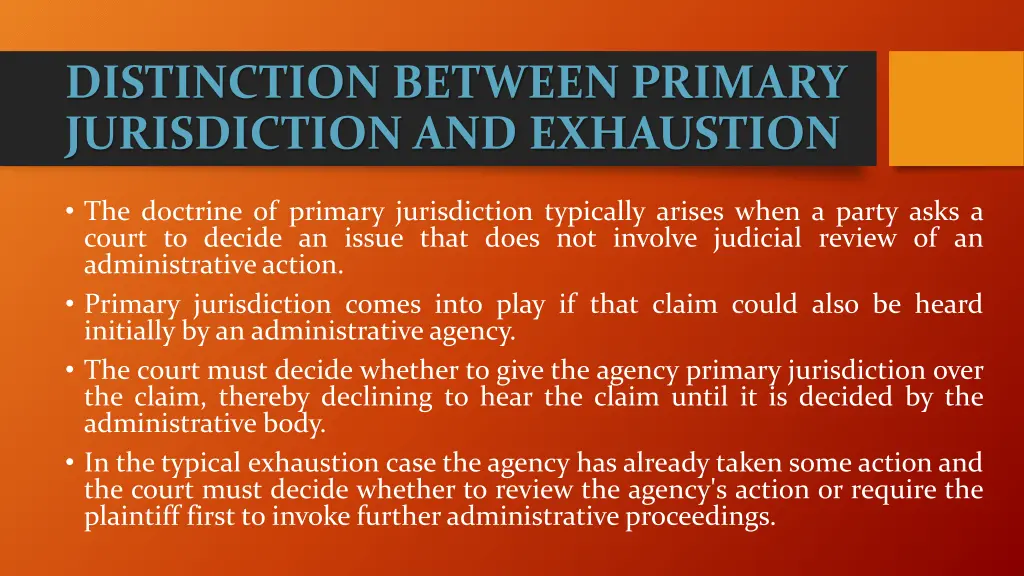 distinction between primary jurisdiction