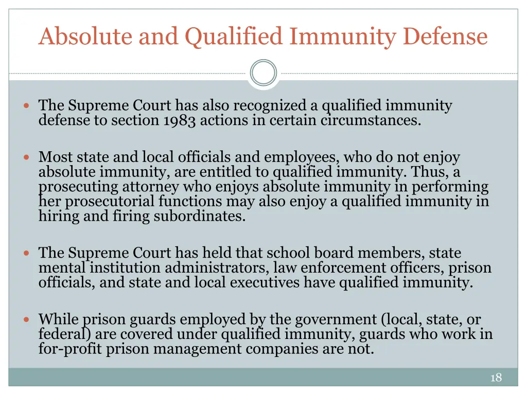 absolute and qualified immunity defense 2