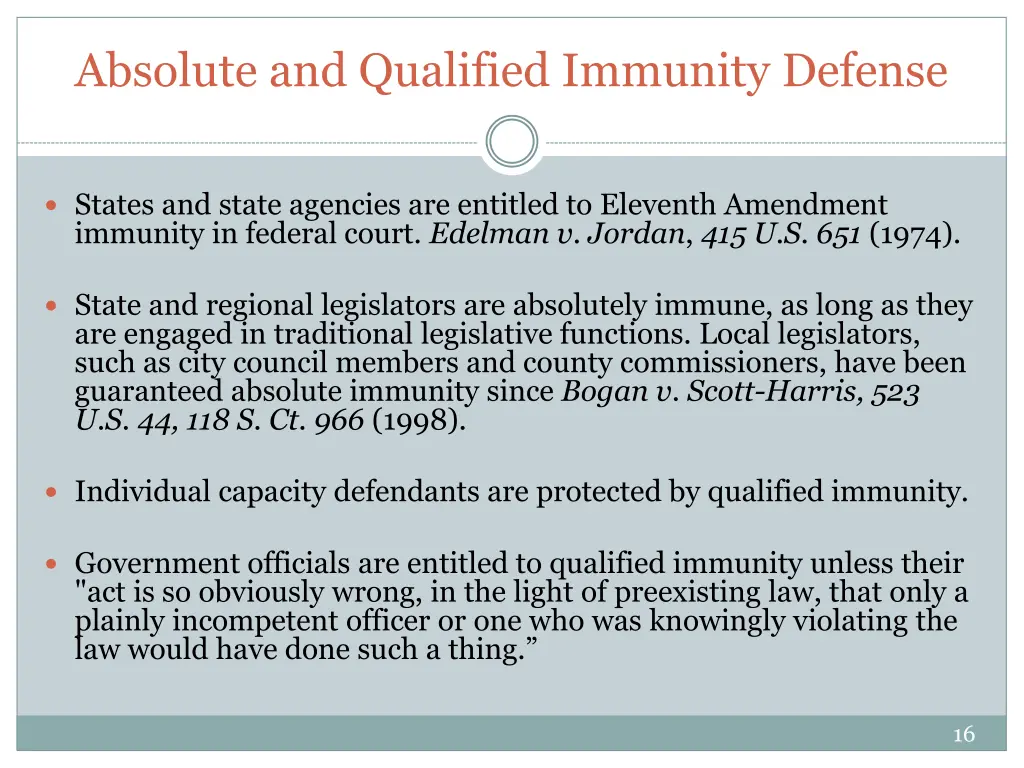 absolute and qualified immunity defense