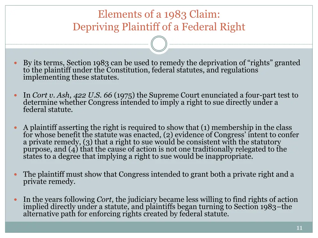 elements of a 1983 claim depriving plaintiff