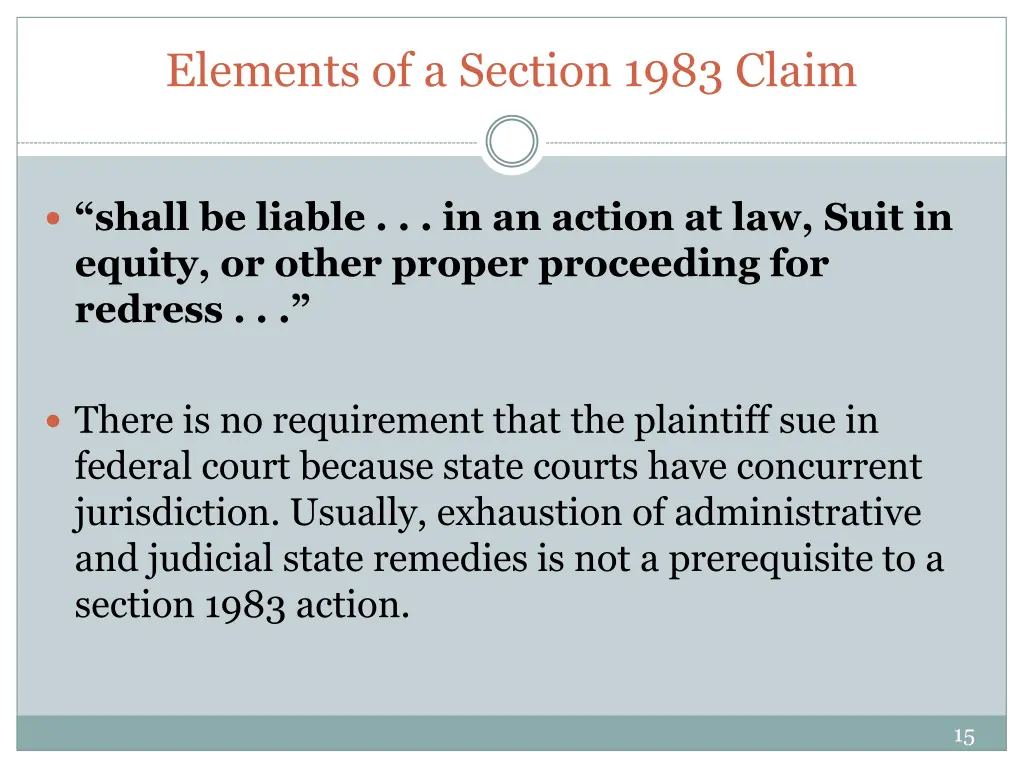 elements of a section 1983 claim 4