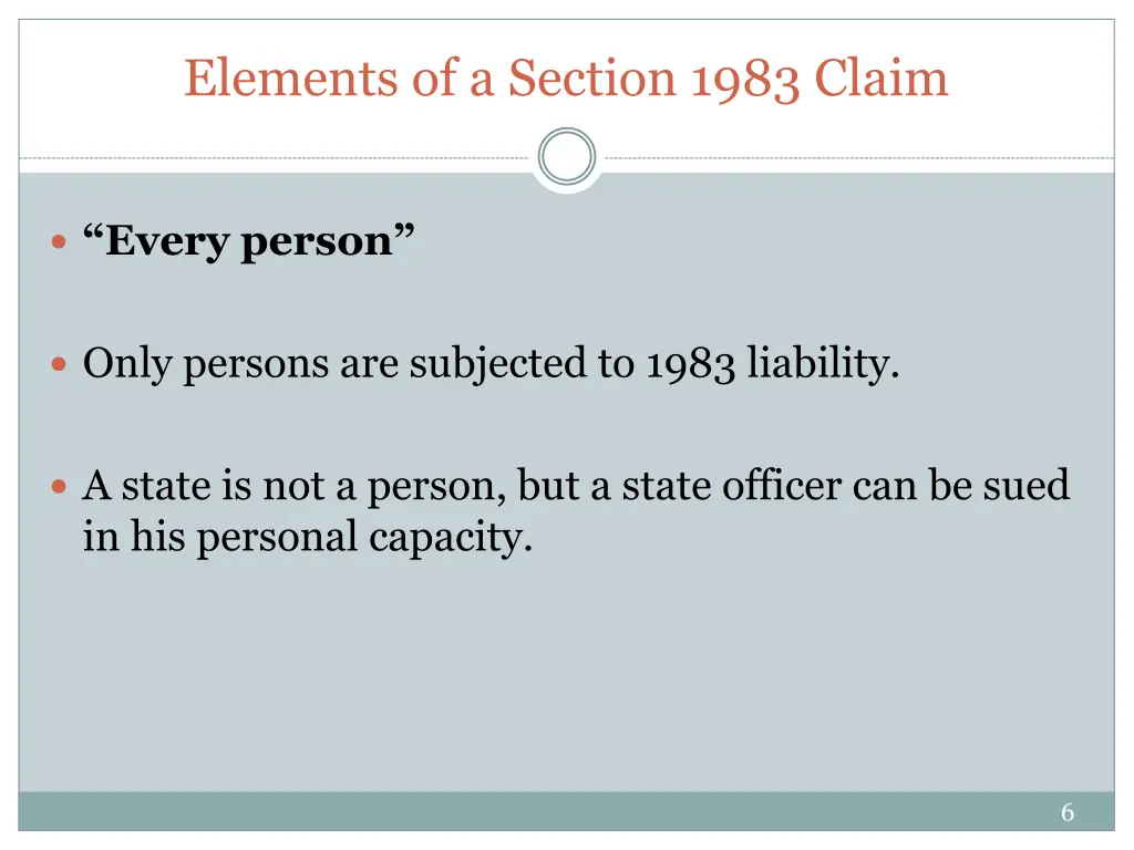 elements of a section 1983 claim