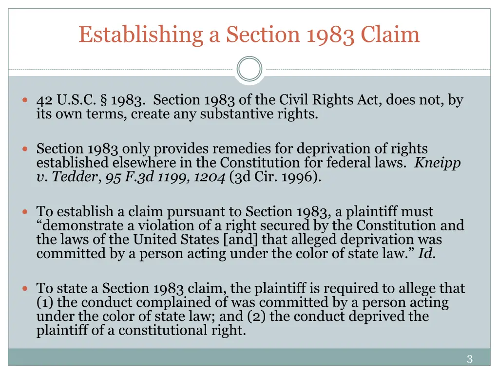 establishing a section 1983 claim