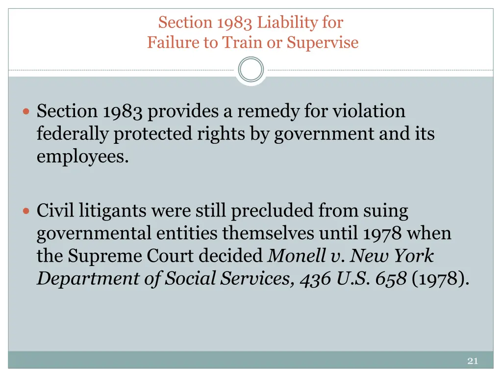 section 1983 liability for failure to train