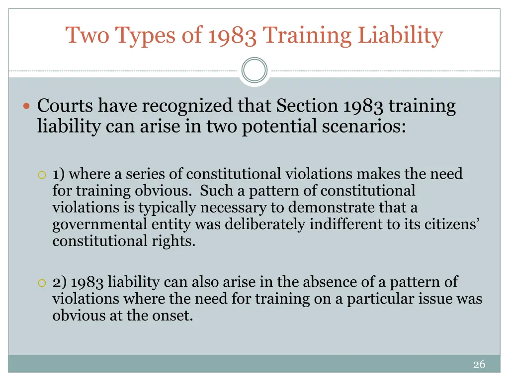 two types of 1983 training liability