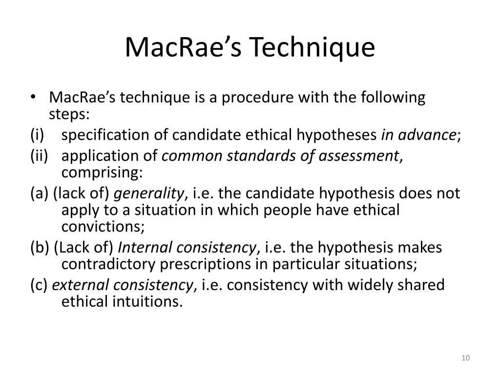 macrae s technique