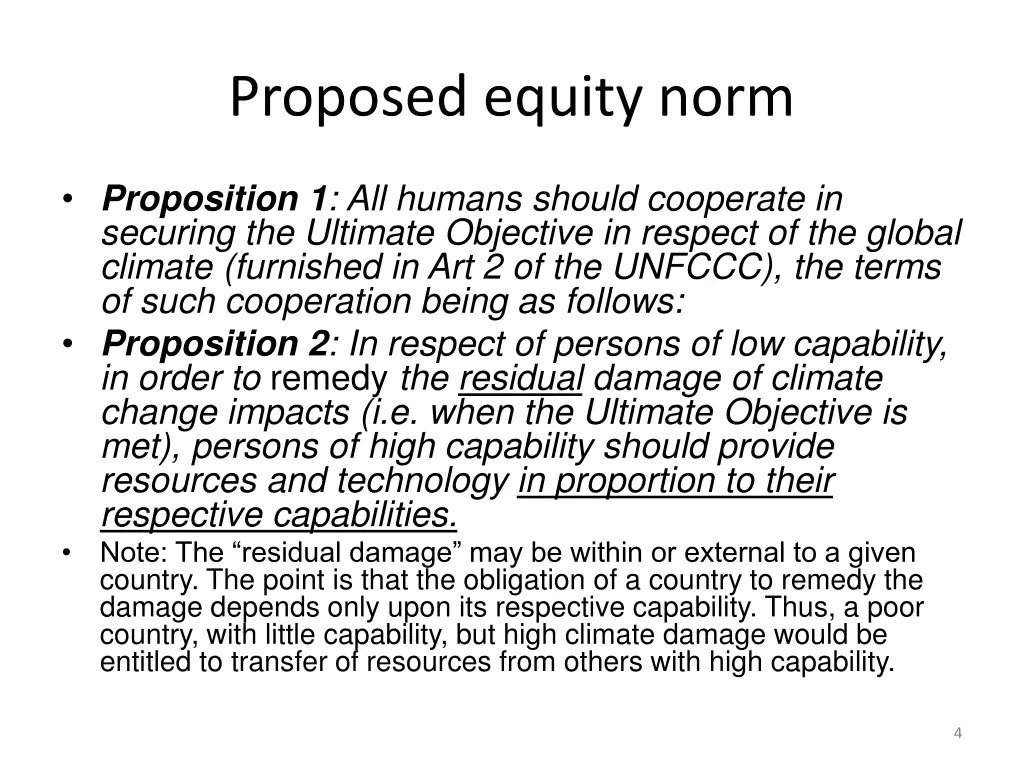 proposed equity norm