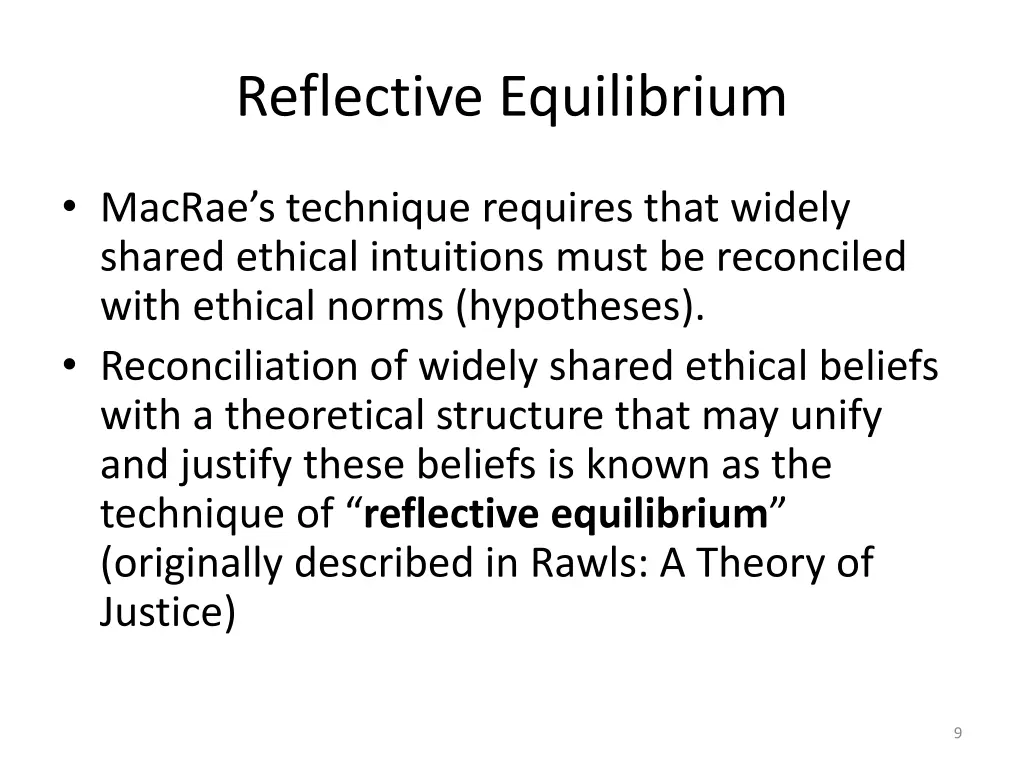 reflective equilibrium