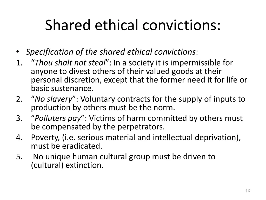 shared ethical convictions