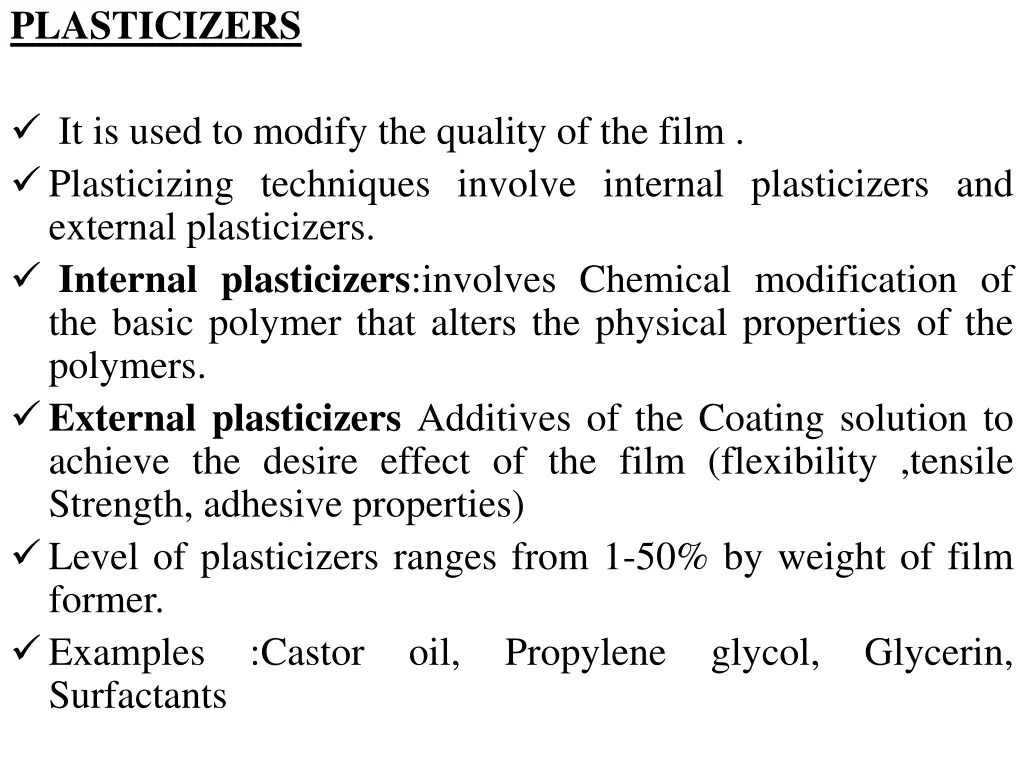 plasticizers