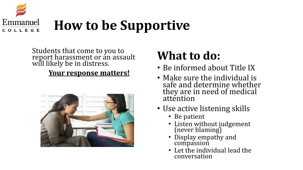 how to be supportive