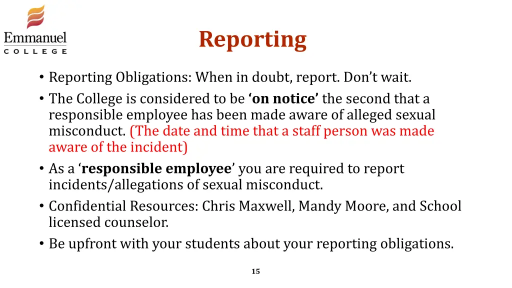 reporting