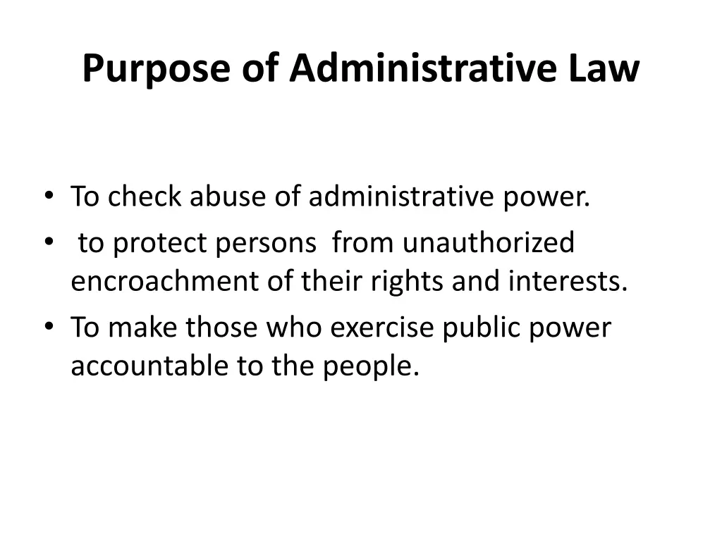 purpose of administrative law