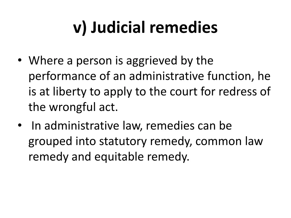 v judicial remedies