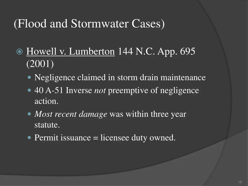 flood and stormwater cases