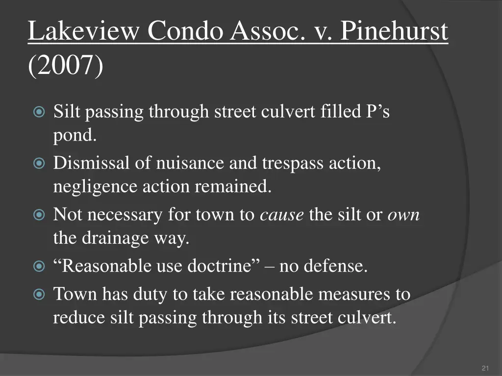 lakeview condo assoc v pinehurst 2007