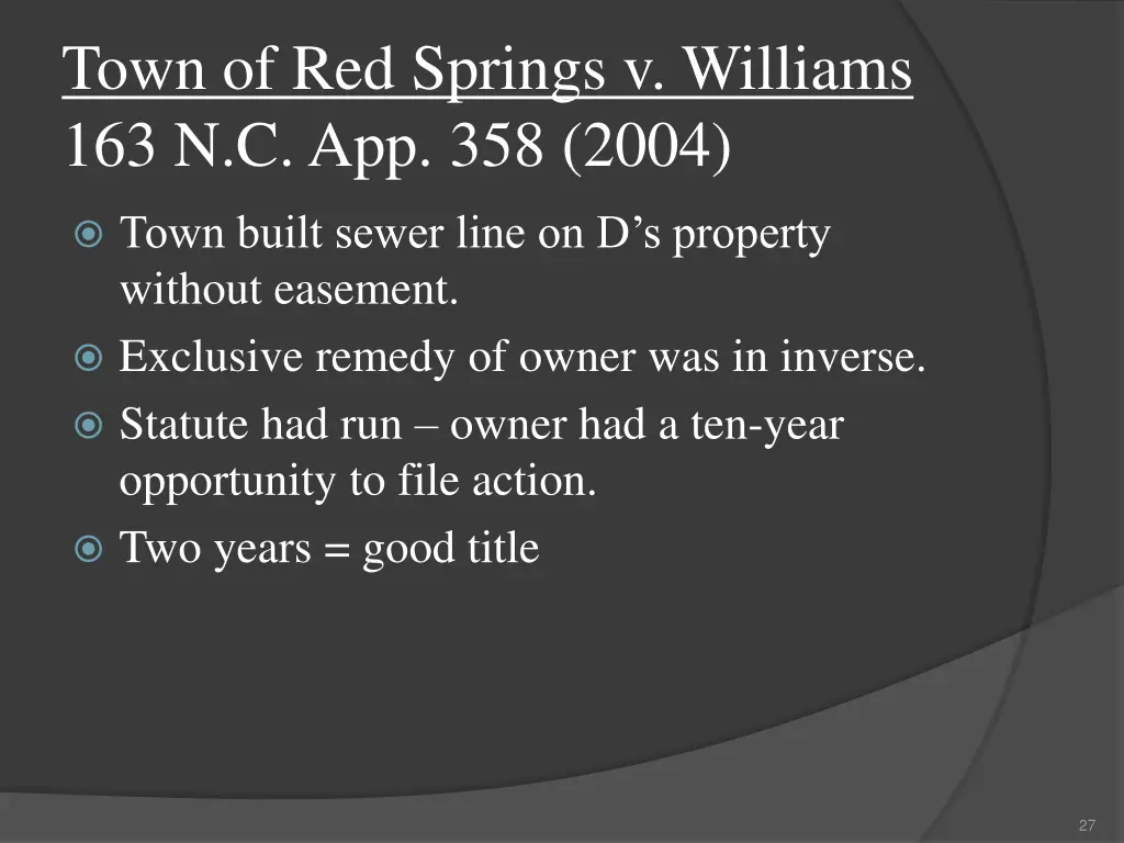 town of red springs v williams