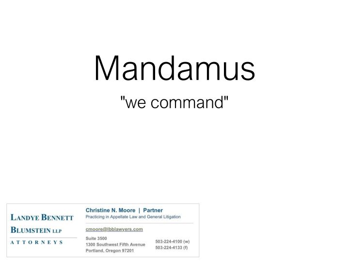 mandamus we command