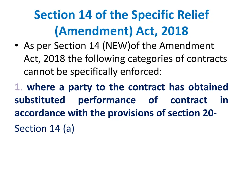 section 14 of the specific relief amendment 1