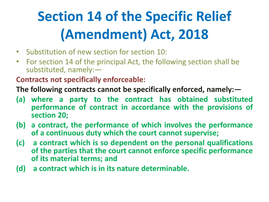 section 14 of the specific relief amendment