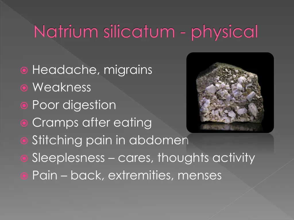 natrium silicatum physical