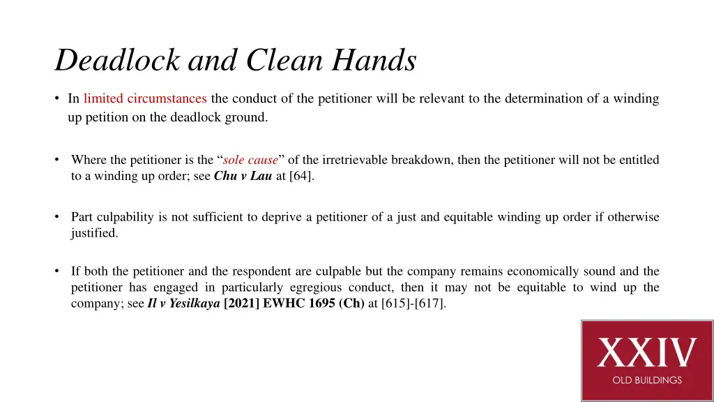 deadlock and clean hands