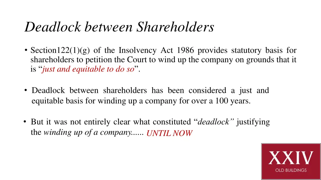 deadlock between shareholders