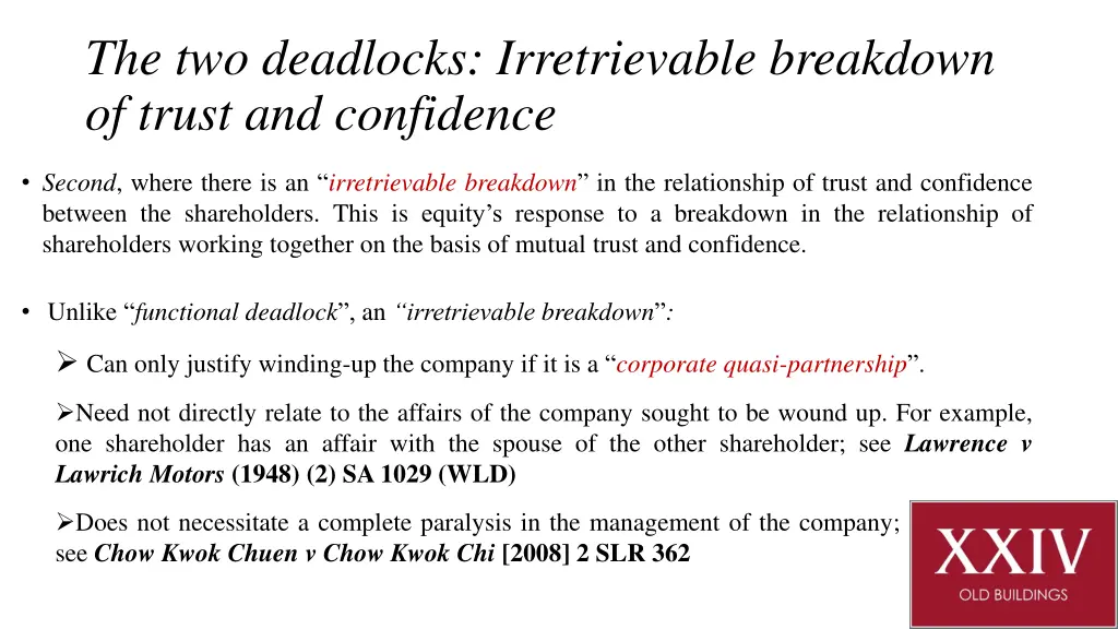 the two deadlocks irretrievable breakdown