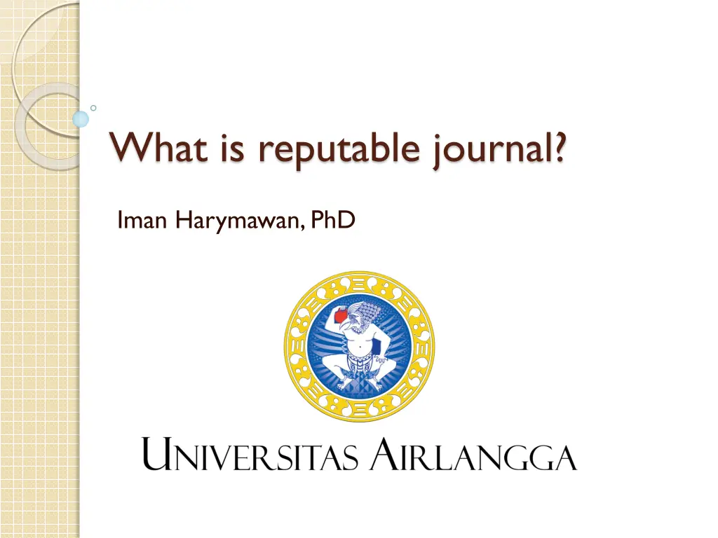 what is reputable journal