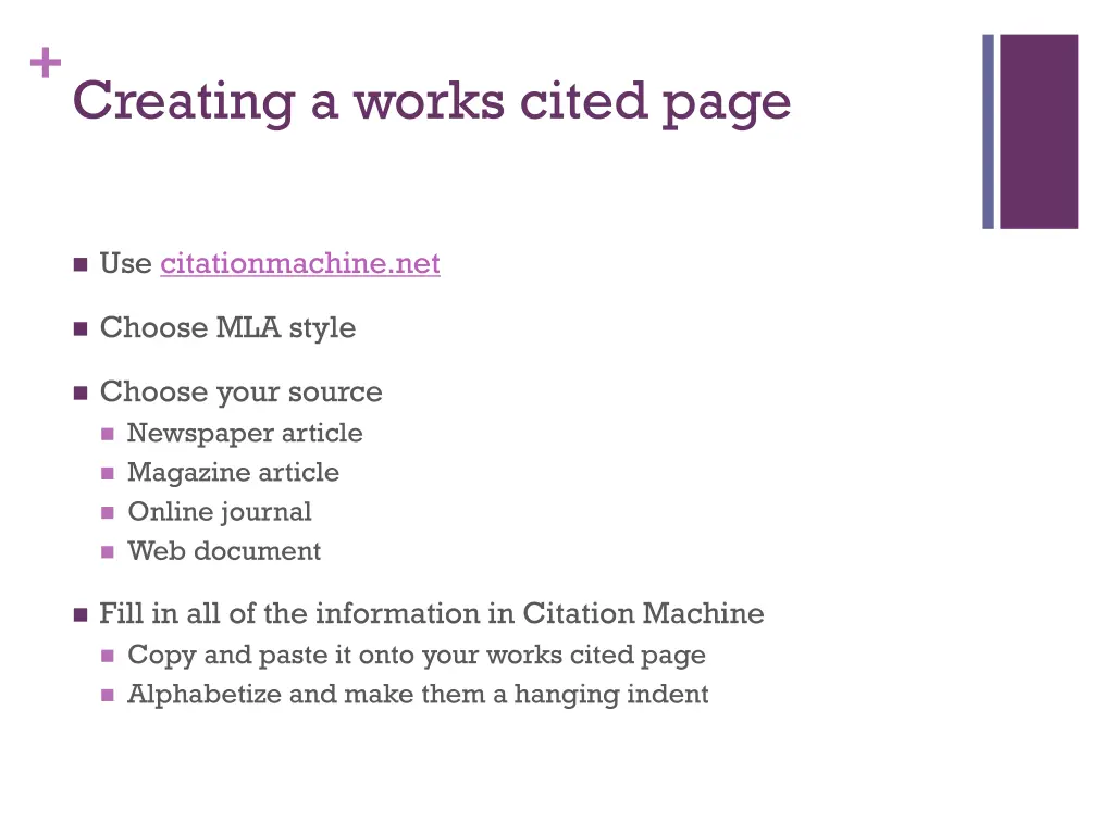 creating a works cited page