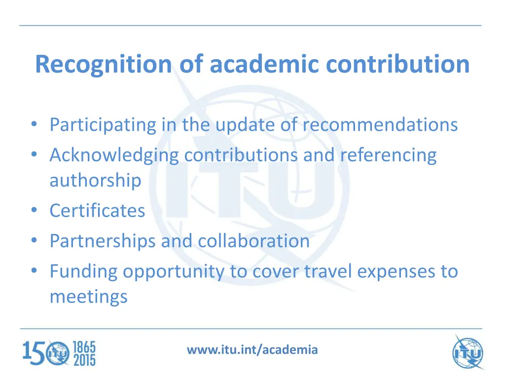 recognition of academic contribution