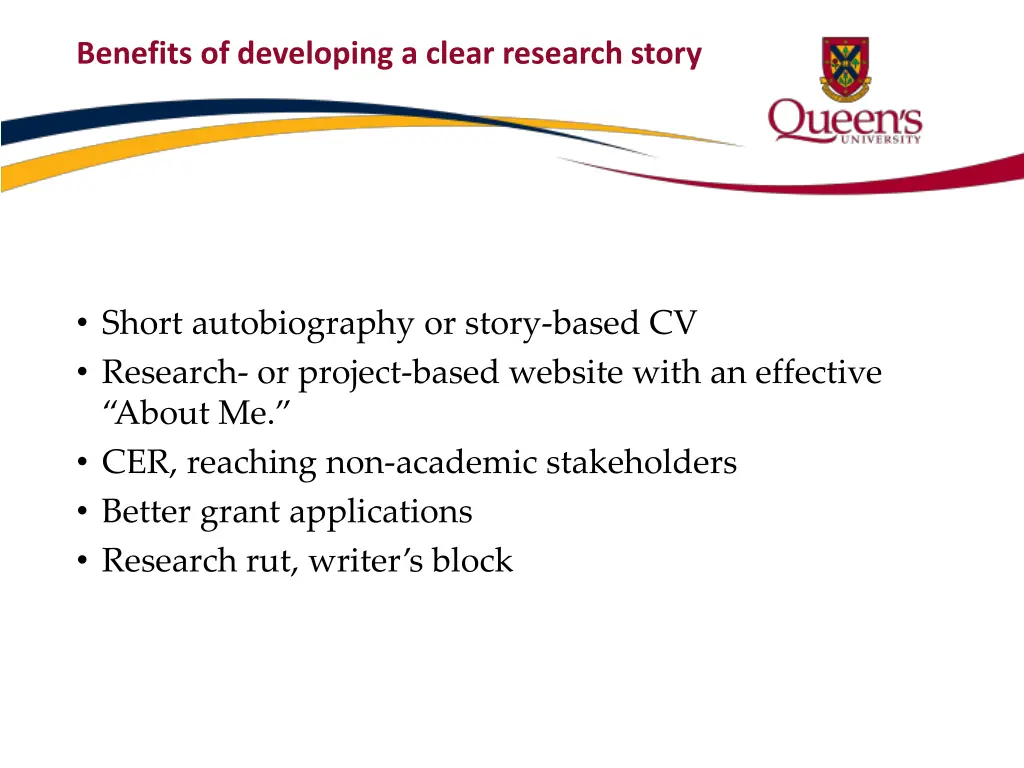 benefits of developing a clear research story